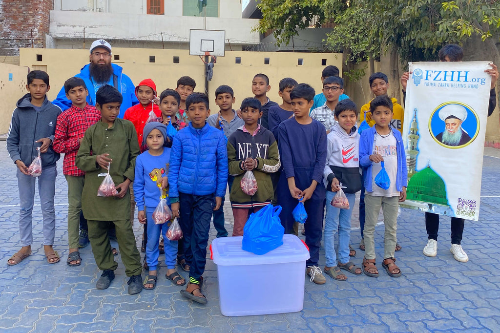 Lahore, Pakistan - Participating in Holy Qurbani Program & Mobile Food Rescue Program by Processing, Packaging & Distributing 15 Kgs. of Holy Qurbani Meat from 1 Holy Qurban to Beloved Orphans at Local Community's Orphanage