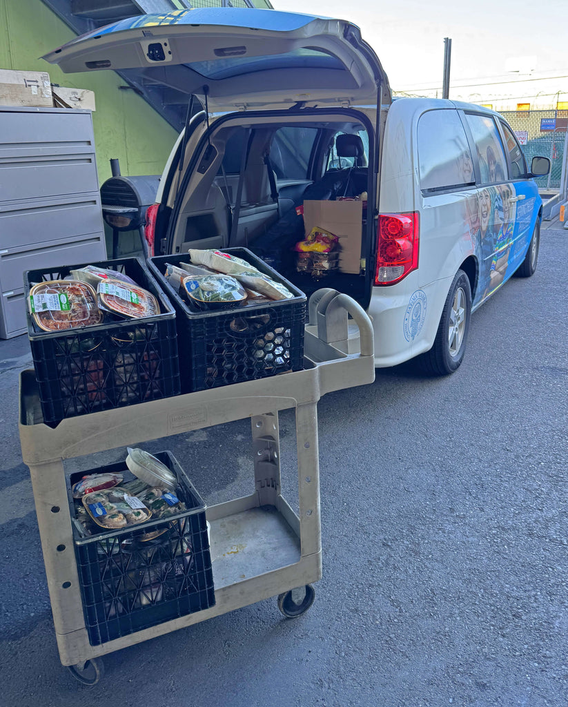 Oakland, California - Participating in Mobile Food Rescue Program by Rescuing & Distributing 600+ lbs. of Fresh Deli Meals, Ready to Cook Meats, Fruit Bowls & Essential Groceries to Local Community's Homeless Shelters Serving Less Privileged People