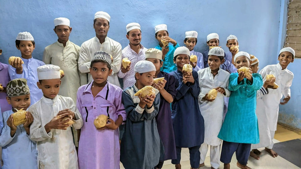 Honoring Wiladat/Birthday of Beloved Shaykh Nurjan Mirahmadi & URS/Union of Mawlana Shaykh Ali ar-Ramitani ق ع by Distributing Fresh Mangos & Warm Meals to Madrasa/School Children & Homeless Families in the Community - IND