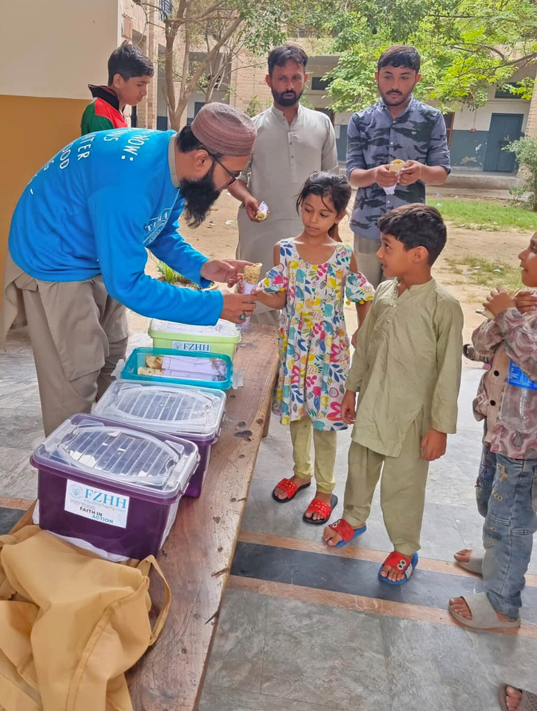 Faisalabad, Pakistan - Participating in Orphan Support Program & Mobile Food Rescue Program by Serving Hot Meals to 110+ Beloved Orphans & Less Privileged Children at Local Community's Orphanage