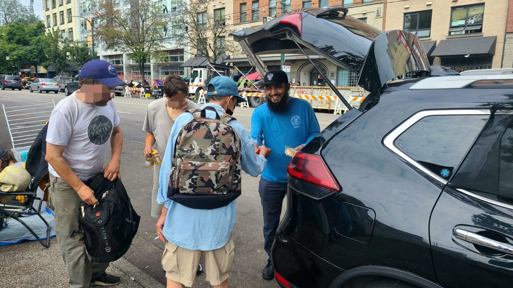 Vancouver, Canada - Honoring Shaykh Nurjan's Teachings by Rescuing 900+ lbs of Excess Costco Foods & Starbucks Sandwiches & Distributing to Local Homeless Shelters & Less Privileged People