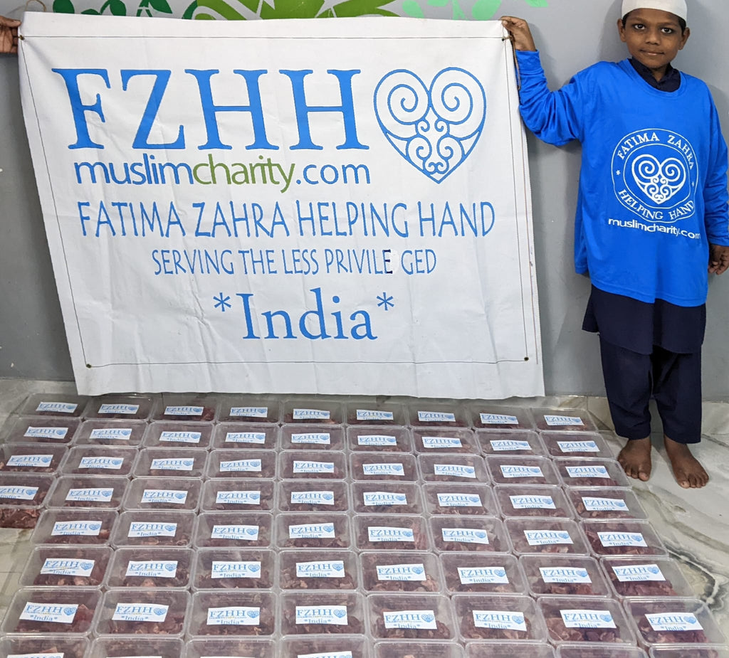 Hyderabad, India - Participating in Holy Qurbani Program by Processing, Packaging & Distributing Holy Qurbani Meat to Local Community's Less Privileged Families