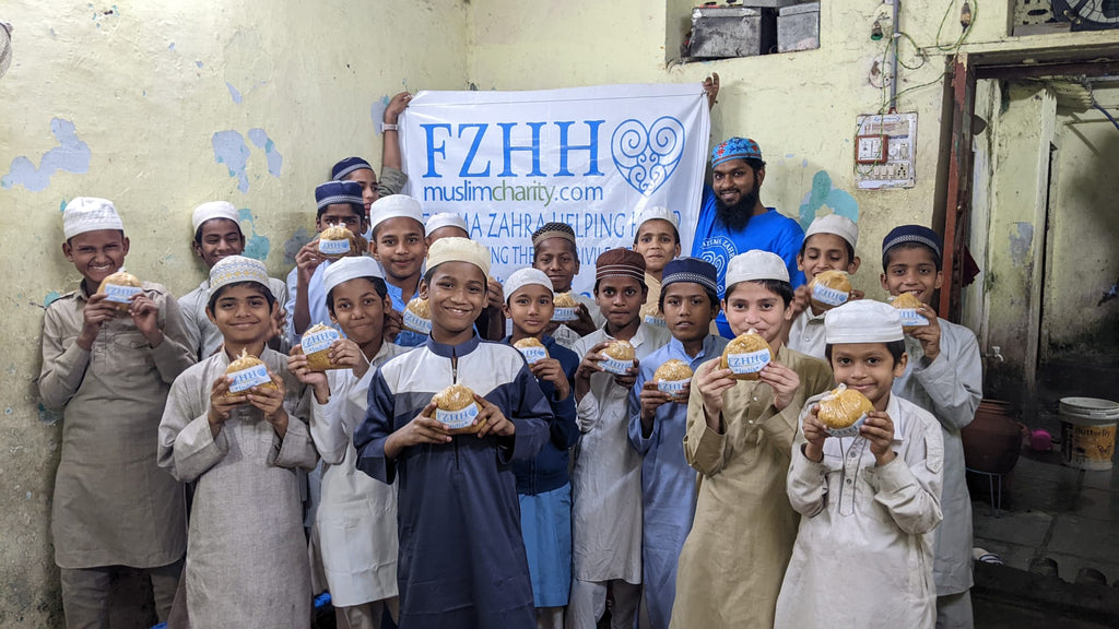 Hyderabad, India - Participating in Mobile Food Rescue Program by Distributing Hot Meals to Children at 2 Local Madrasas/Schools & Local Community's Less Privileged People