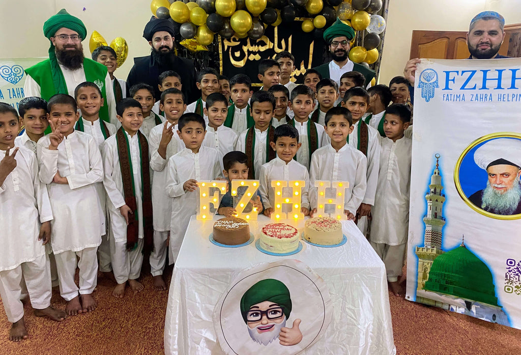 Lahore, Pakistan - Participating in Orphan Support & Mawlid Support Programs by by Celebrating Mawlid an Nabi ﷺ, Serving Hot Meals with Blessed Cakes & Distributing Goodie Bags with Gifts to Beloved Orphans at Local Community's Orphanage