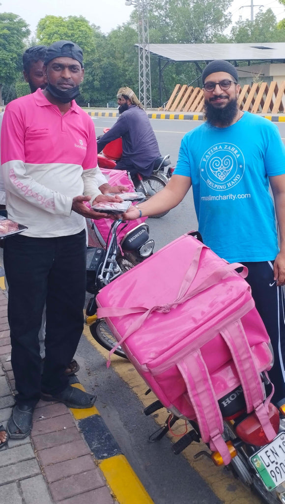 Lahore, Pakistan - Participating in Holy Qurbani Program & Mobile Food Rescue Program by Processing, Packaging & Distributing Holy Qurbani Meat to Local Community's Less Privileged People