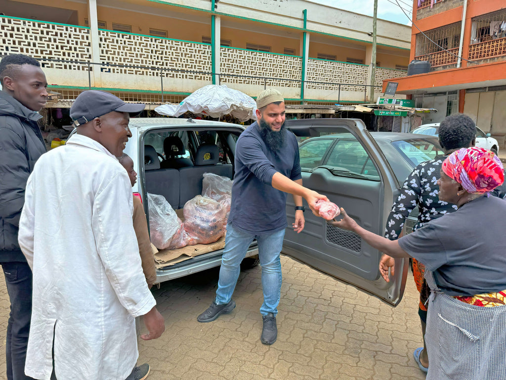 Nairobi, Kenya - Participating in Holy Qurbani Program & Mobile Food Rescue Program by Processing, Packaging & Distributing 132+ lbs. of Holy Qurbani Meat from 8+ Holy Qurbans to Homeless Children, Adults & Less Privileged People