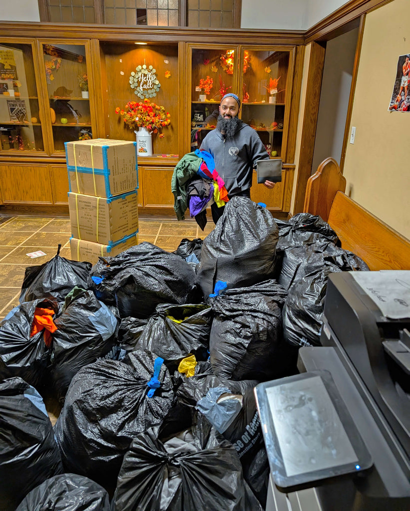 Chicago, Illinois - Participating in Mobile Food Rescue Program by Rescuing & Distributing New Clothes, Winter Socks & Hygiene Supplies to Local Community's Homeless Shelters Serving Less Privileged People