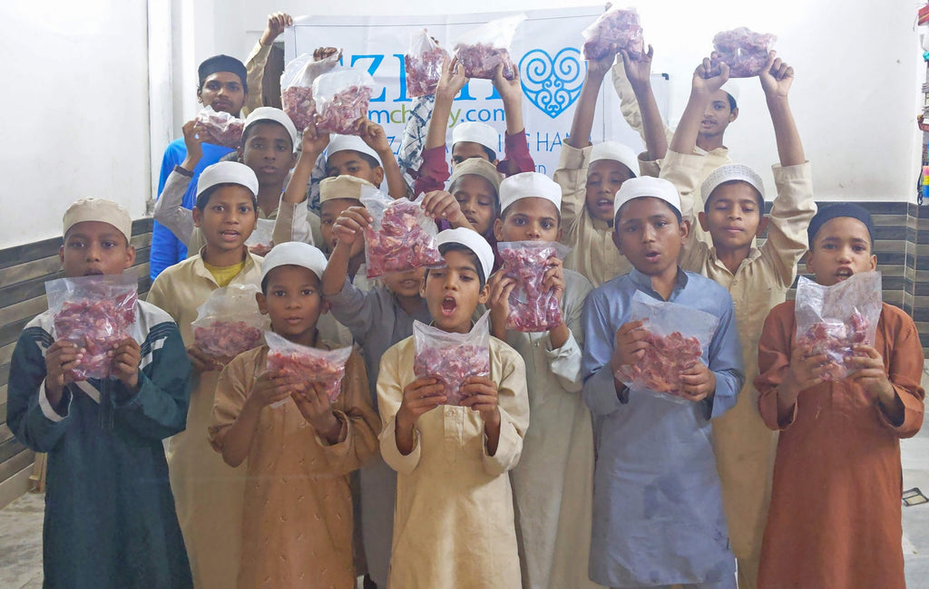 Hyderabad, India - Participating in Holy Qurbani Program & Mobile Food Rescue Program by Processing, Packaging & Distributing Holy Qurbani Meat from 15+ Holy Qurbans to Beloved Orphans, Madrasa Students, Homeless & Less Privileged Families