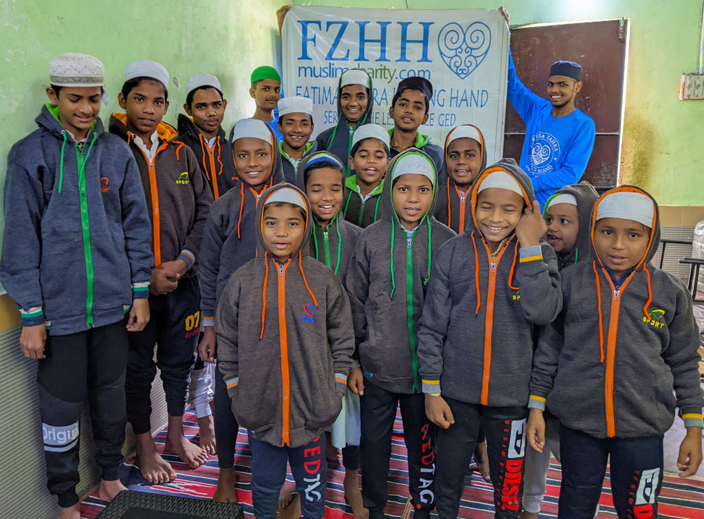 Hyderabad, India - Participating in Orphan Support Program & Mobile Food Rescue Program by Distributing Warm Winter Apparel to 90+ Beloved Orphans & Less Privileged Madrasa Students
