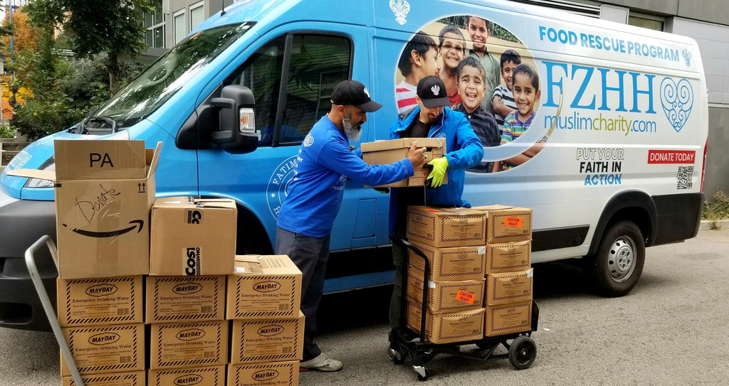 Vancouver, Canada - Participating in Mobile Food Rescue Program by Rescuing & Distributing Emergency Drinking Water & Essential Foods to Local Community's Less Privileged People at Low-Income Family Residences & Several City Homeless Shelters