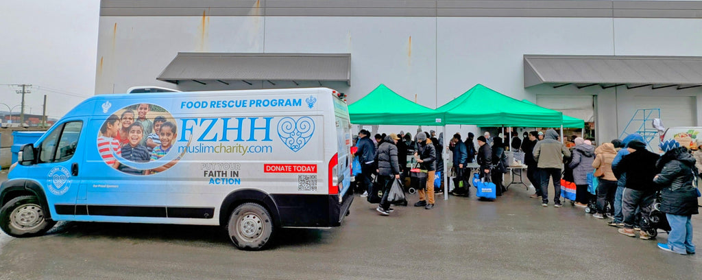 Surrey, Canada - Participating in Mobile Food Rescue Program & Food Bank Programs by Distributing 500+ Hot Meals with Water & Sweets (Helva) and Essential Groceries to 300+ Less Privileged Families