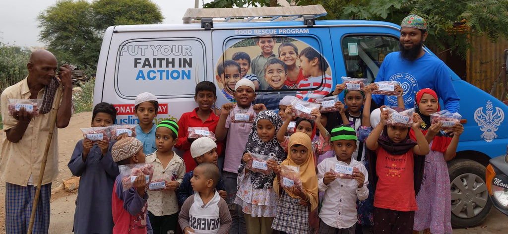 Hyderabad, India - Participating in Holy Qurbani Program & Mobile Food Rescue Program by Processing, Packaging & Distributing Holy Qurbani Meat from 5 Holy Qurbans to Beloved Orphans, Homeless & Less Privileged Families