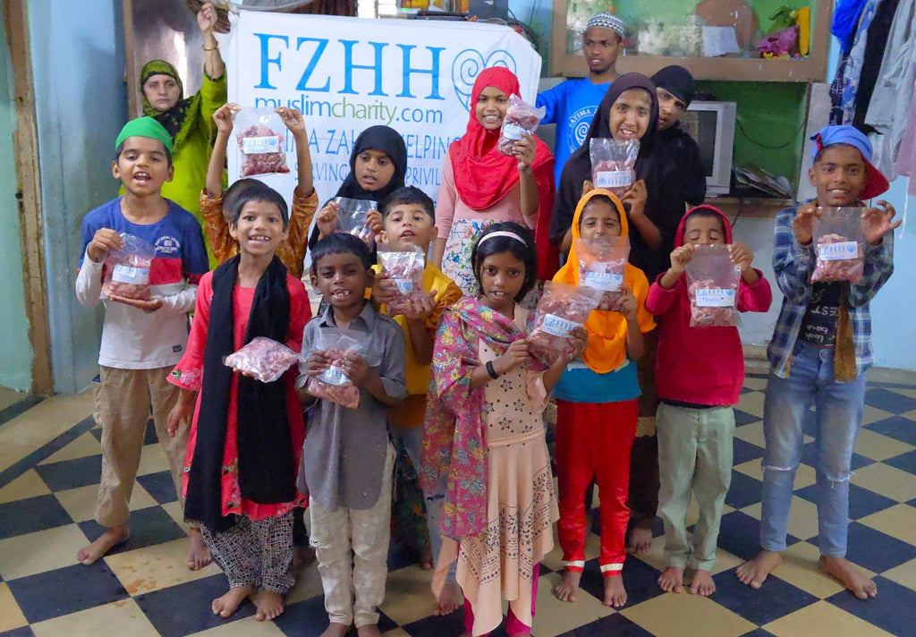 Hyderabad, India - Participating in Holy Qurbani Program & Mobile Food Rescue Program by Processing, Packaging & Distributing Holy Qurbani Meat from 20 Holy Qurbans to Beloved Orphans & Less Privileged Families