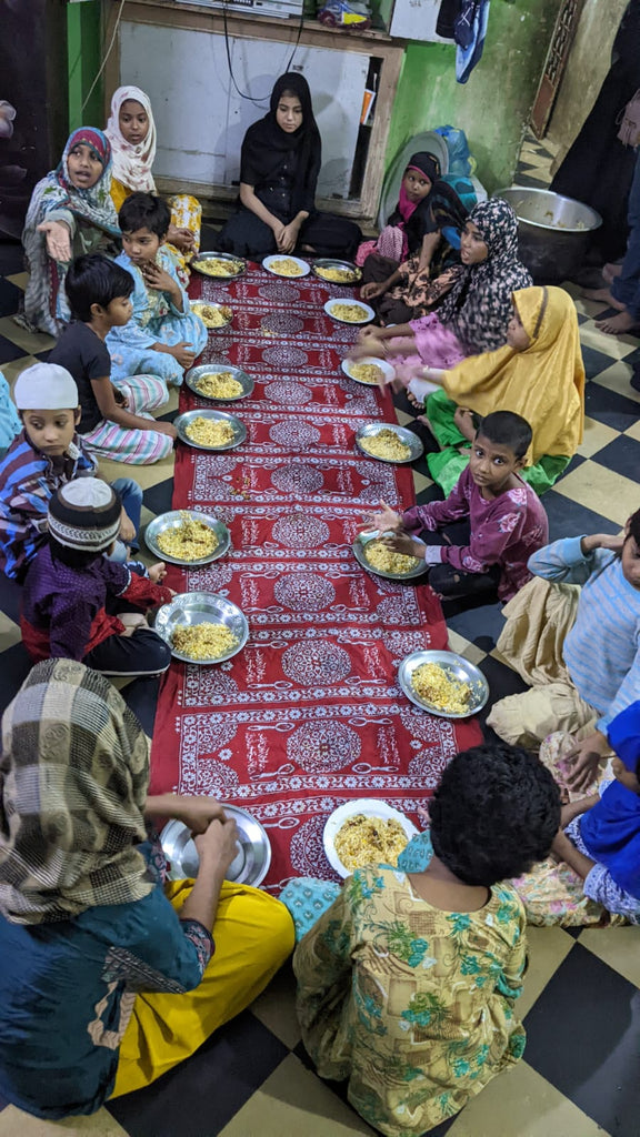 Hyderabad, India - Honoring URS/Union of Sayyidina Imam Ali ar-Rida ع & Shaykh Ahmad al-Faruqi as-Sirhindi ع by Serving Hot Meals to Local Community's Beloved Orphans & Distributing to Madrasa/School Children & Less Privileged People
