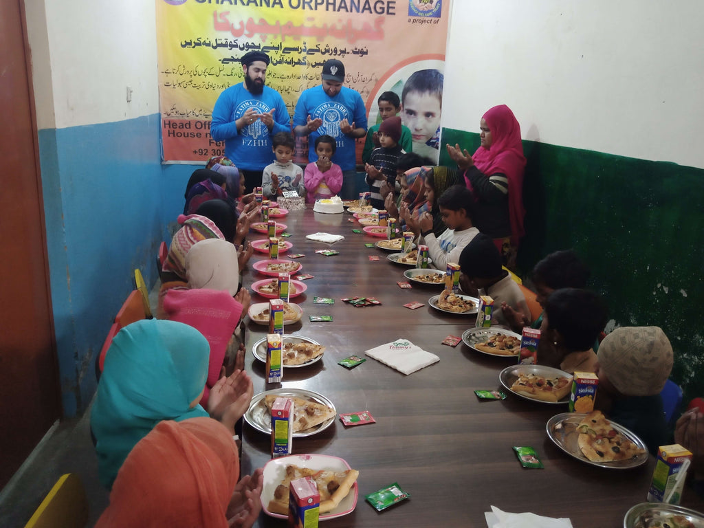 Honoring Wiladat of Shaykh Abu Ahmad as Sughuri (Q) by Serving Beloved Orphans Pizza, Juice & Blessed Birthday Cakes – PK
