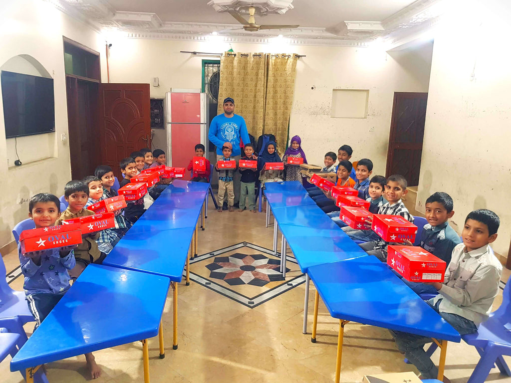 Lahore, Pakistan - Participating in Orphan Support Program by Distributing New School Shoes & Fresh Fruits to Beloved Orphans at Local Orphanage