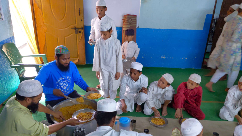Hyderabad, India - Participating in Mobile Food Rescue Program by Serving Hot Meals to Beloved Orphans, Madrasa Students, Homeless & Less Privileged Families