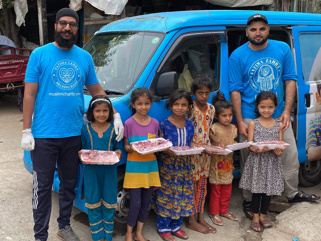 Lahore, Pakistan - Participating in Holy Qurbani Program & Mobile Food Rescue Program by Processing, Packaging & Distributing Holy Qurbani Meat from 38 Holy Qurbans to Beloved Orphans, Homeless & Less Privileged Families
