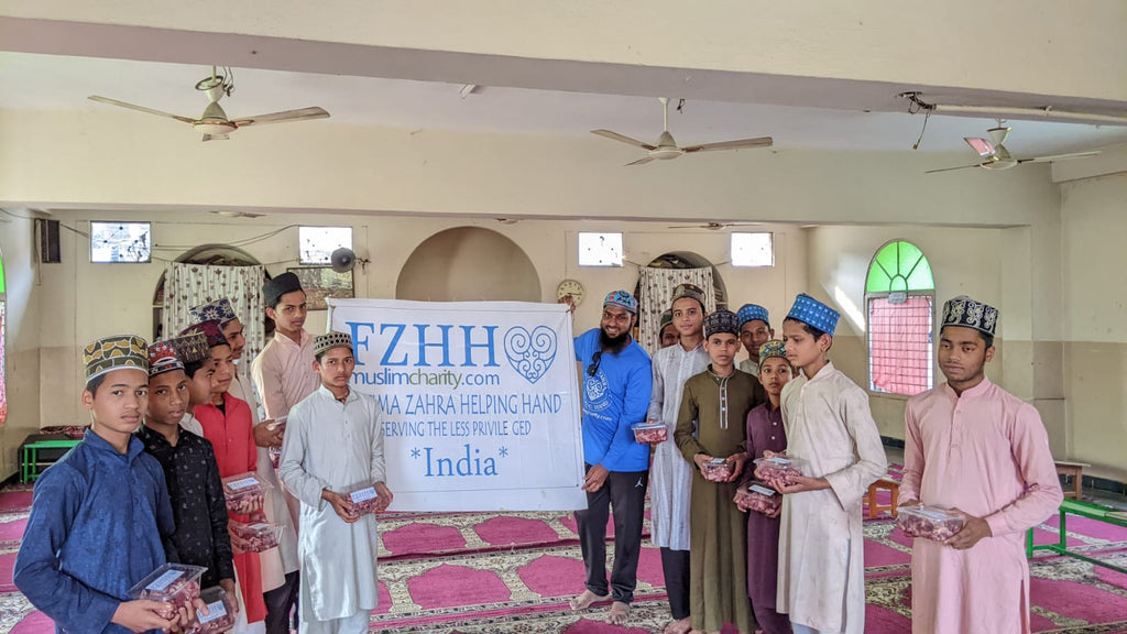 Hyderabad, India - Participating in Holy Qurbani Program by Processing, Packaging & Distributing Holy Qurbani Meat to Local Community's Madrasa/School Children & Less Privileged Families
